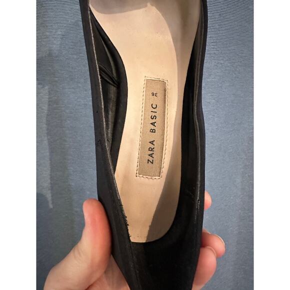 Zara Black Kitten Heel Pop Up Floral Design Women's 36 - Picture 8 of 11